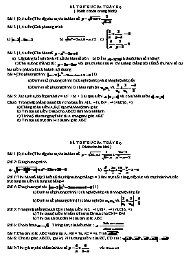 Đề thi thử Toán 12
